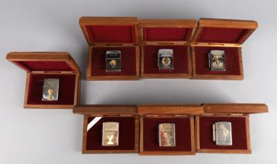 ZIPPO, Konvolut Limited Editions in Holzkisten, - Clocks, Science, Curiosities & Photographica