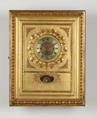 Biedermeier Rahmenuhr, - Uhren, Technik, Kuriositäten & Photographica