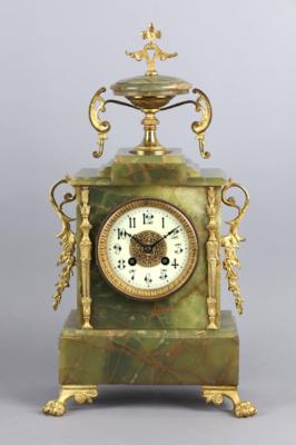 Historismus Onyx Kaminuhr, - Clocks, Science, Curiosities & Photographica