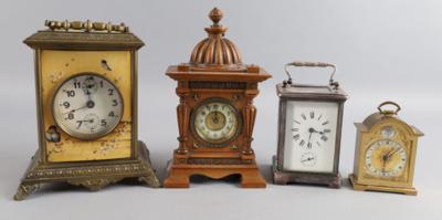 Konvolut: 4 Tischwecker, - Clocks, Science, Curiosities & Photographica