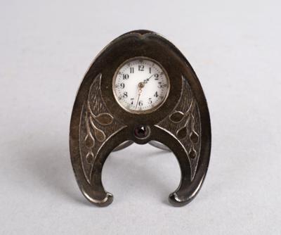 Silber Jugendstil Miniatur Tischuhr, - Clocks, Science, Curiosities & Photographica