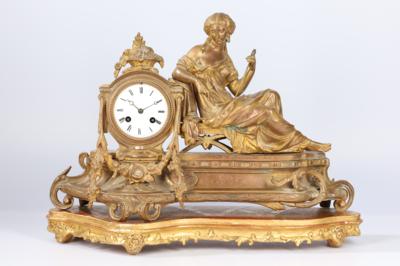 Historismus Bronzekaminuhr, - Clocks, Science, Curiosities