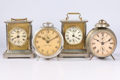 Konvolut 4 Tischwecker um 1900, - Clocks, Science, Curiosities