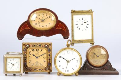 Konvolut 6 Tischwecker, - Clocks, Science, Curiosities