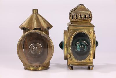 Zwei barocke Messinglaternen - Uhren, Wissenschaft, Technik, Fotoapparate & Kuriositäten
