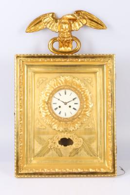 Biedermeier Rahmenuhr mit Adleraufsatz, - Hodiny, technologie a kuriozity