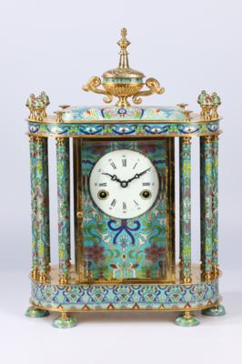 Chinesische Cloisonné Kaminuhr, - Clocks, Science, Curiosities