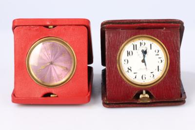 Konvolut: 2 Reisewecker um 1900/20, - Clocks, Science, Curiosities