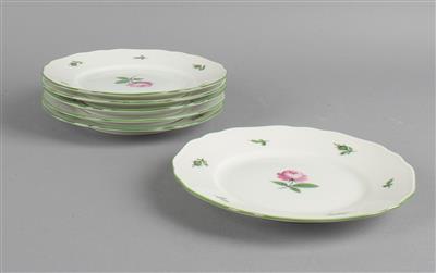 6 Brotteller, - Decorative Porcelain and Silverware