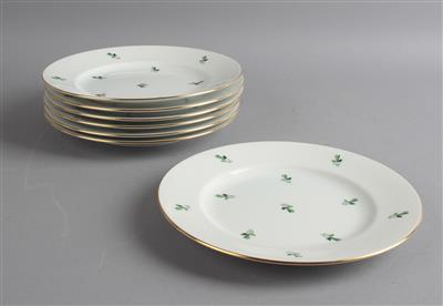 7 Dessertteller Dm. 19,5 cm, - Decorative Porcelain and Silverware