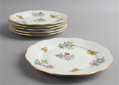6 Dessertteller Dm. 19 cm, - Decorative Porcelain and Silverware