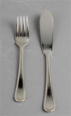 Sheffielder Fischbesteck für 6 Personen, - Decorative Porcelain and Silverware