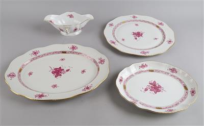 Herend - 1 Sauciere, 1 Raviere, 1 ovale, 1 runde Platte, - Antiquariato