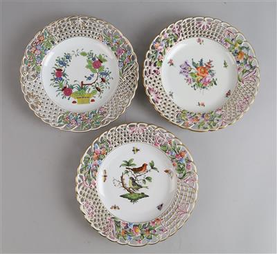 Herend - 3 Gitterteller, - Decorative Porcelain and Silverware