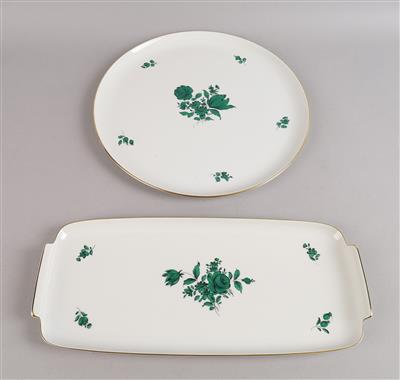 Augarten - 1 Torten-, 1 Sandwichplatte, - Decorative Porcelain and Silverware