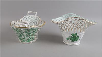 Ovaler Henkelkorb, Korbschale, Herend, - Decorative Porcelain & Silverware