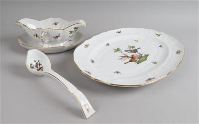 Herend - 1 ovale Platte, 1 Sauciere, 1 Raviere, 1 Schöpfer, - Decorative Porcelain & Silverware