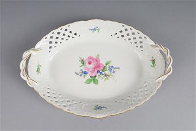 Meissen - Ovaler Gitterkorb, - Decorative Porcelain & Silverware