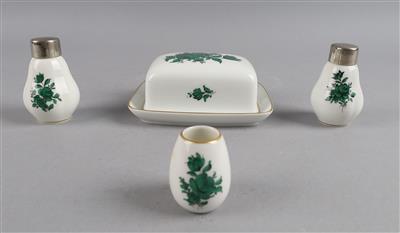 Augarten - Butterdose, 2 Streuer, 1 Veilchenvase, - Decorative Porcelain and Silverware