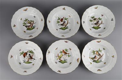 Herend - 6 Suppenteller Dm. 24 cm, - Decorative Porcelain and Silverware