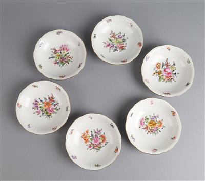 6 Schüsseln, Herend, Bouquet de Herend um 1970, - Dekorativní porcelán a stříbro