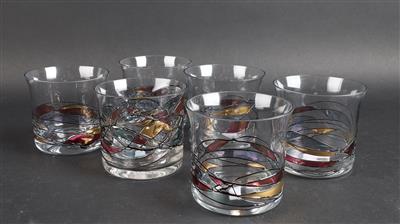6 Wasser- oder Whiskygläser, K & K Styling Deutschland 1960, - Decorative Porcelain and Silverware