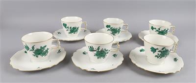 Augarten - 6 Kaffeetassen mit Untertassen, - Decorative Porcelain and Silverware