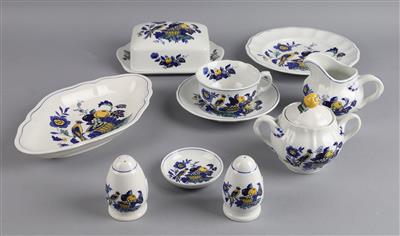 Frühstückservice-Teile, Spode England BLUE BIRD um 1990, - Porcellana decorativa e argenteria