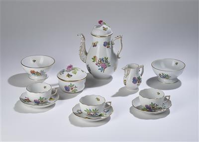 Kaffeeservice "Victoria" Herend um 1980, - Dekorativní porcelán a stříbro