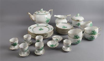 Teeservice, Herend Apponyi Vert, um 1960, - Decorative Porcelain and Silverware