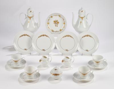 Kaffeeservice Rosenthal "Romanze", Dekor Quatre Couleur, Entwurf Form und Dekor Björn Wiinblad 1959, - Decorative Porcelain & Silverware