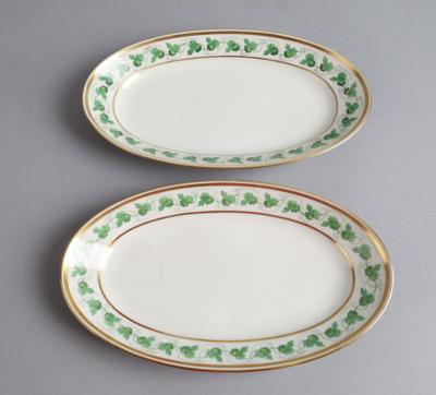 2 ovale Beilagschalen, Länge 25 cm, Wiener Porzellanmanufaktur Augarten, - Antiquariato