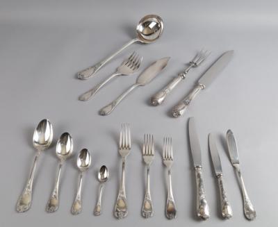 Christofle - Vorspeise, Hauptspeise und Fischbesteck für 6 Personen, Form Marly, - Decorative Porcelain & Silverware