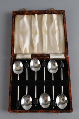 6 Birminghamer Silber Mokkalöffel, - Decorative Porcelain & Silverware