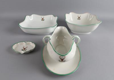 Augarten - 2 eckige Schüsseln, 1 Sauciere, 1 Ascher, - Decorative Porcelain & Silverware