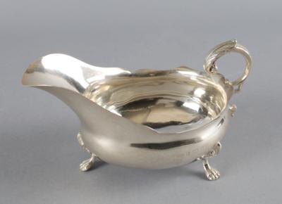 Birminghamer Silber Sauciere, - Decorative Porcelain and Silverware