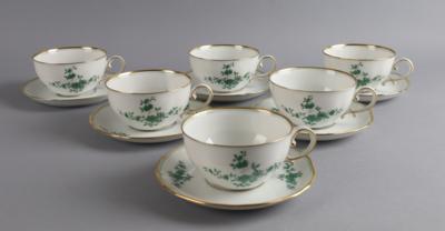 Augarten - 6 Teetassen mit Untertassen, - Decorative Porcelain and Silverware