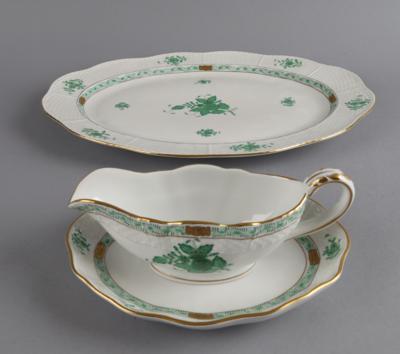 Herend - 1 ovale Platte, 1 Raviere, 1 Sauciere, - Antiquariato