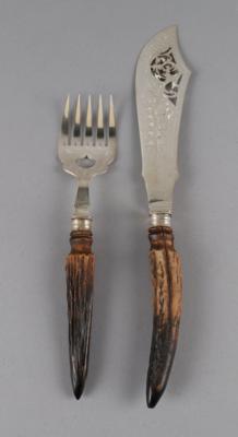 Sheffiedler viktorianisches Tranchierbesteck mit Silbermontierung, - Decorative Porcelain & Silverware