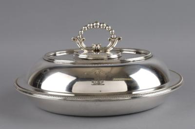 G. R. Collis, Birmingham and London - ovale Deckelterrine, - Decorative Porcelain & Silverware