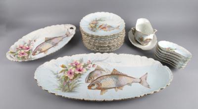 Fischservice, Pfeffer  &  Löwenstein, Schlackenwerth, - Decorative Porcelain and Silverware