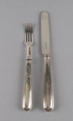 John Gilbert, Birmingham  &  London - Dessert oder Vorspeisebesteck für 6 Personen, - Decorative Porcelain and Silverware