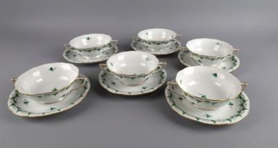 Herend - 6 Bouillontassen mit Untertassen Dm. 13,5 cm, - Decorative Porcelain & Silverware