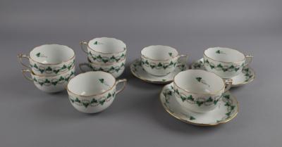 Herend - 8 Kaffeetassen mit 3Untertassen, - Decorative Porcelain & Silverware