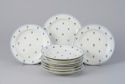 10 flache Teller Dm. 20,5 cm, Kaiserliche Manufaktur 1831-37, - Decorative Porcelain & Silverware