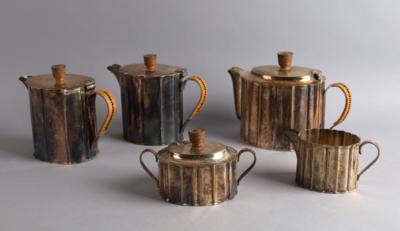 5-teilige Tee- und Kaffeegarnitur, - Decorative Porcelain & Silverware