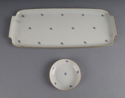 Augarten - 1 Sandwichplatte, 1 rundes Schälchen, - Decorative Porcelain & Silverware