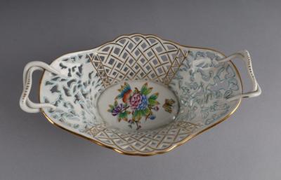 Herend - Ovale Korbschale mit Henkeln, - Decorative Porcelain & Silverware