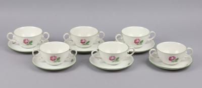 Augarten - 6 Bouillontassen mit Untertassen, - Decorative Porcelain & Silverware