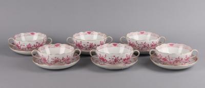 Meissen - 6 Bouillontassen mit Untertassen, - Decorative Porcelain & Silverware